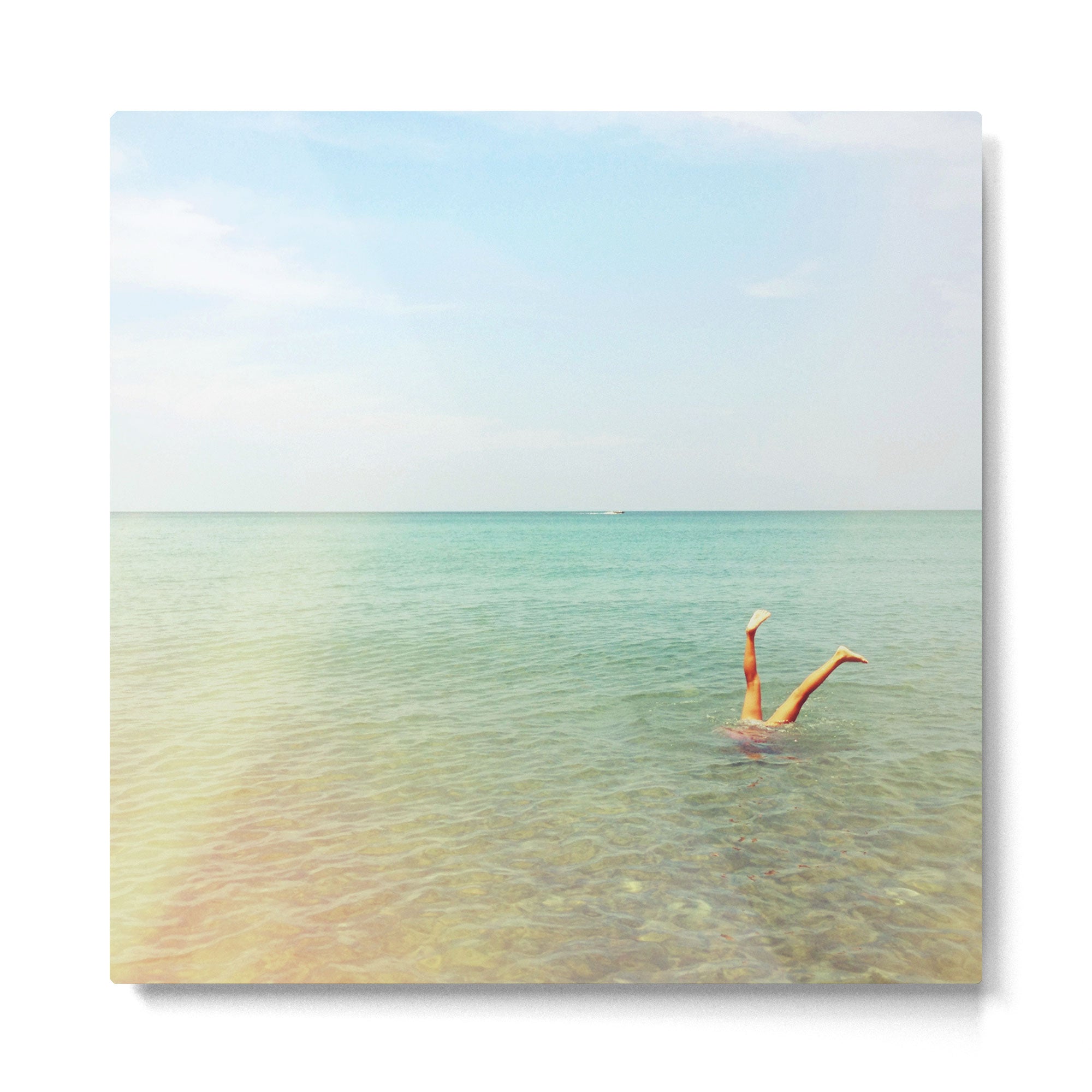 Turquoise Handstand Metal Print Gallery Image 2