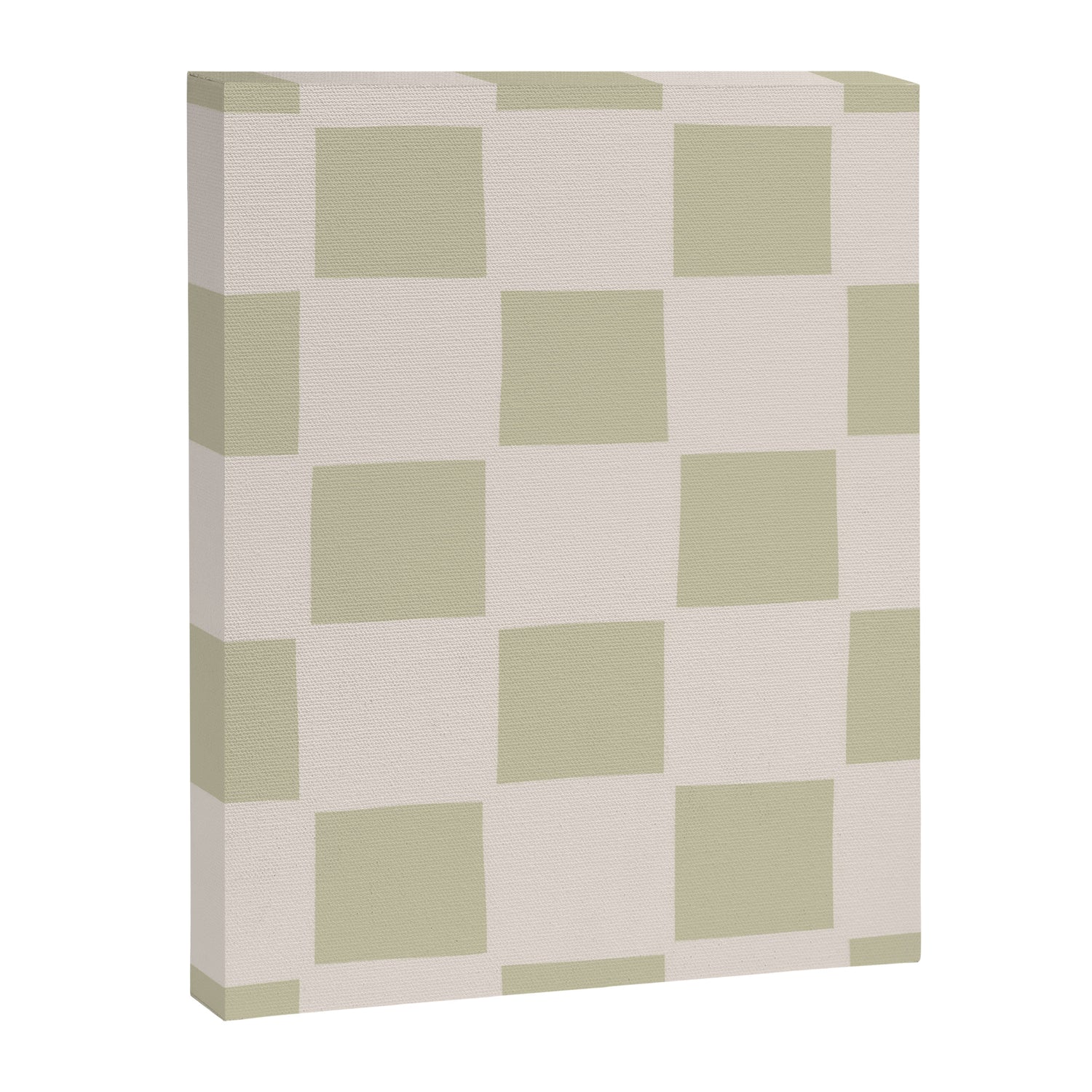 Playful check in olive green Canvas Print Gallery Image 8