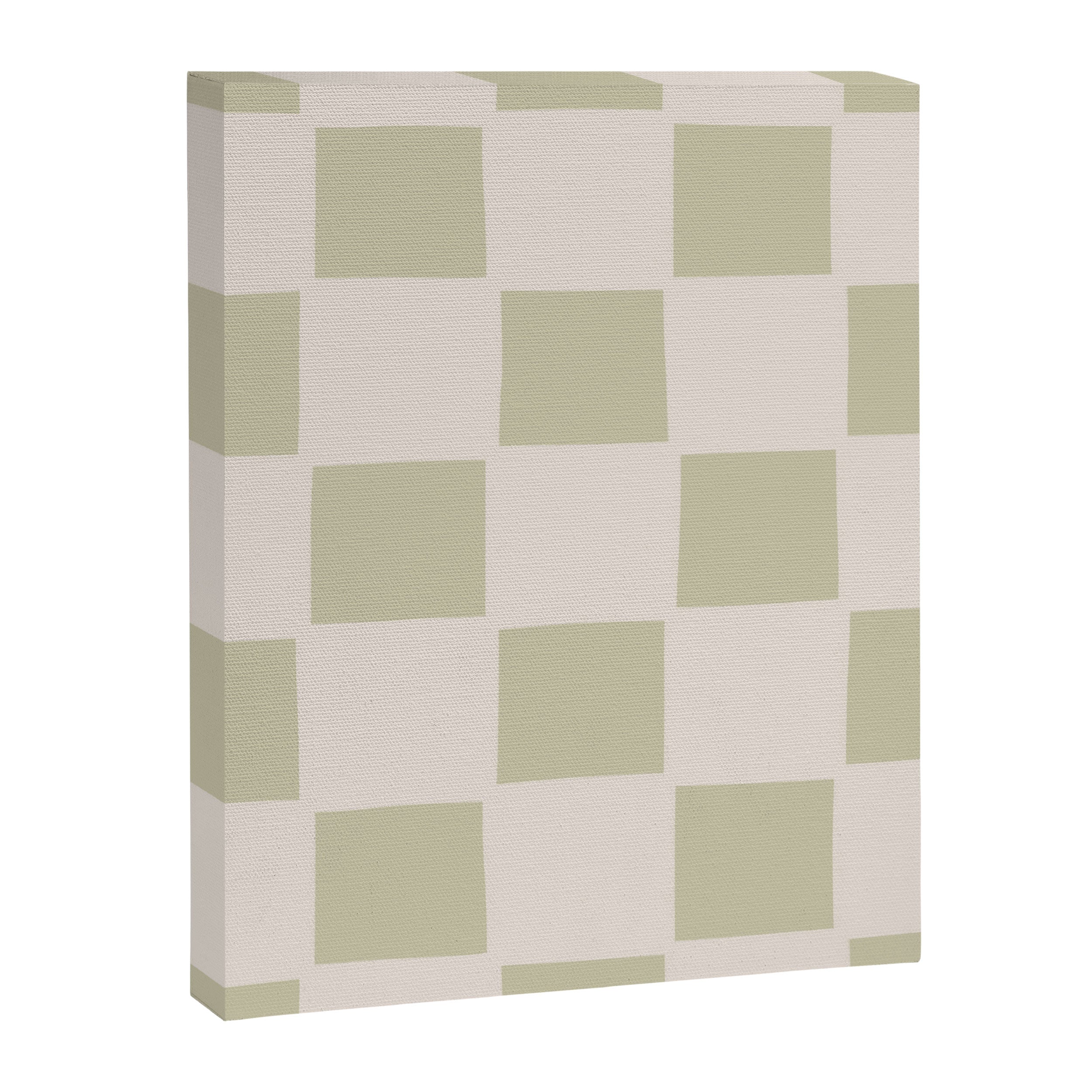 Playful check in olive green Canvas Print Gallery Image 8