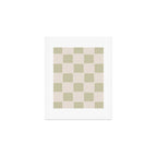 Playful check in olive green Art Print Gallery Image 1