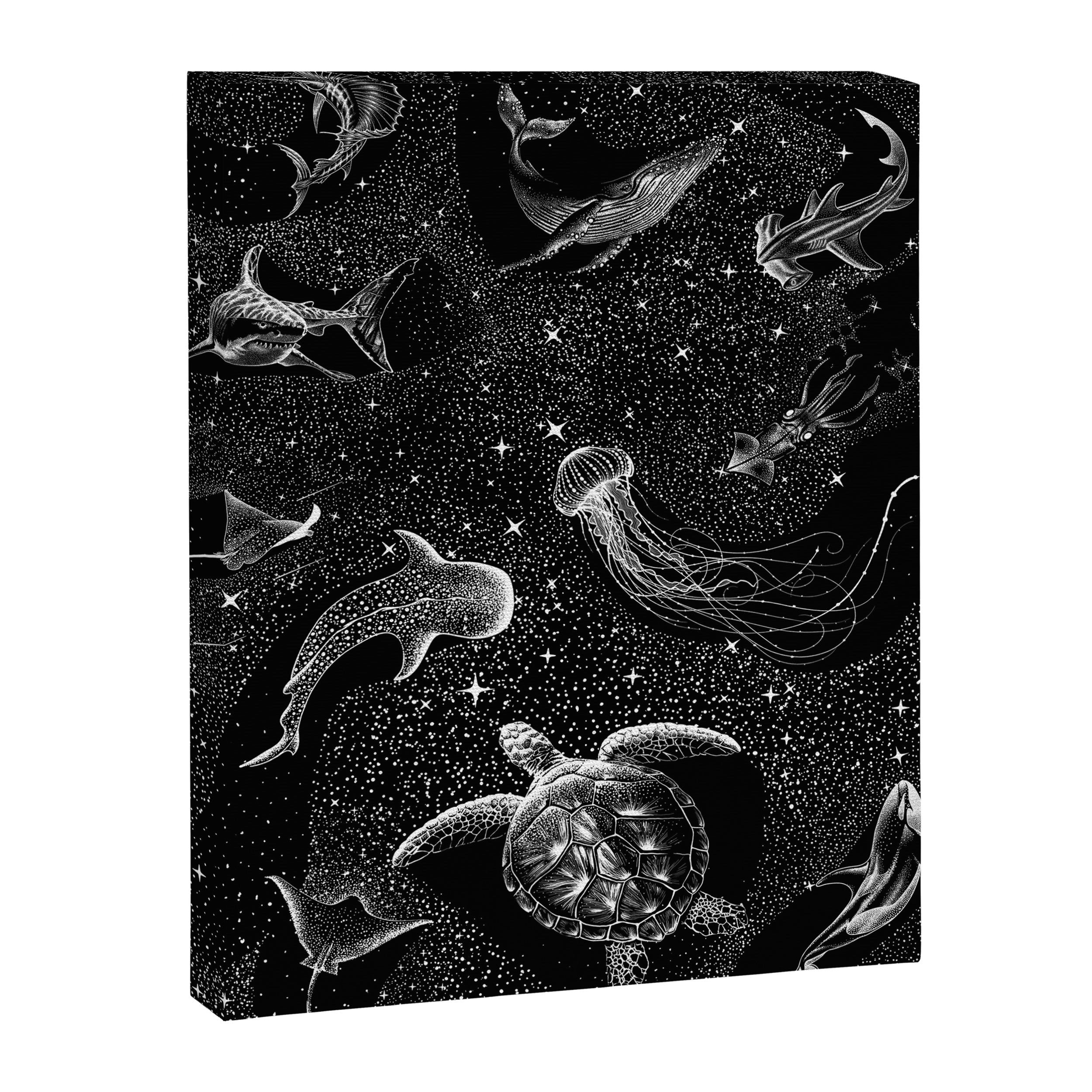 Cosmic Ocean (Black Version) Canvas Print Gallery Image 6