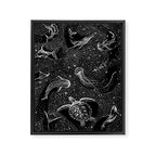 Cosmic Ocean (Black Version) Framed Canvas Print Gallery Image 6