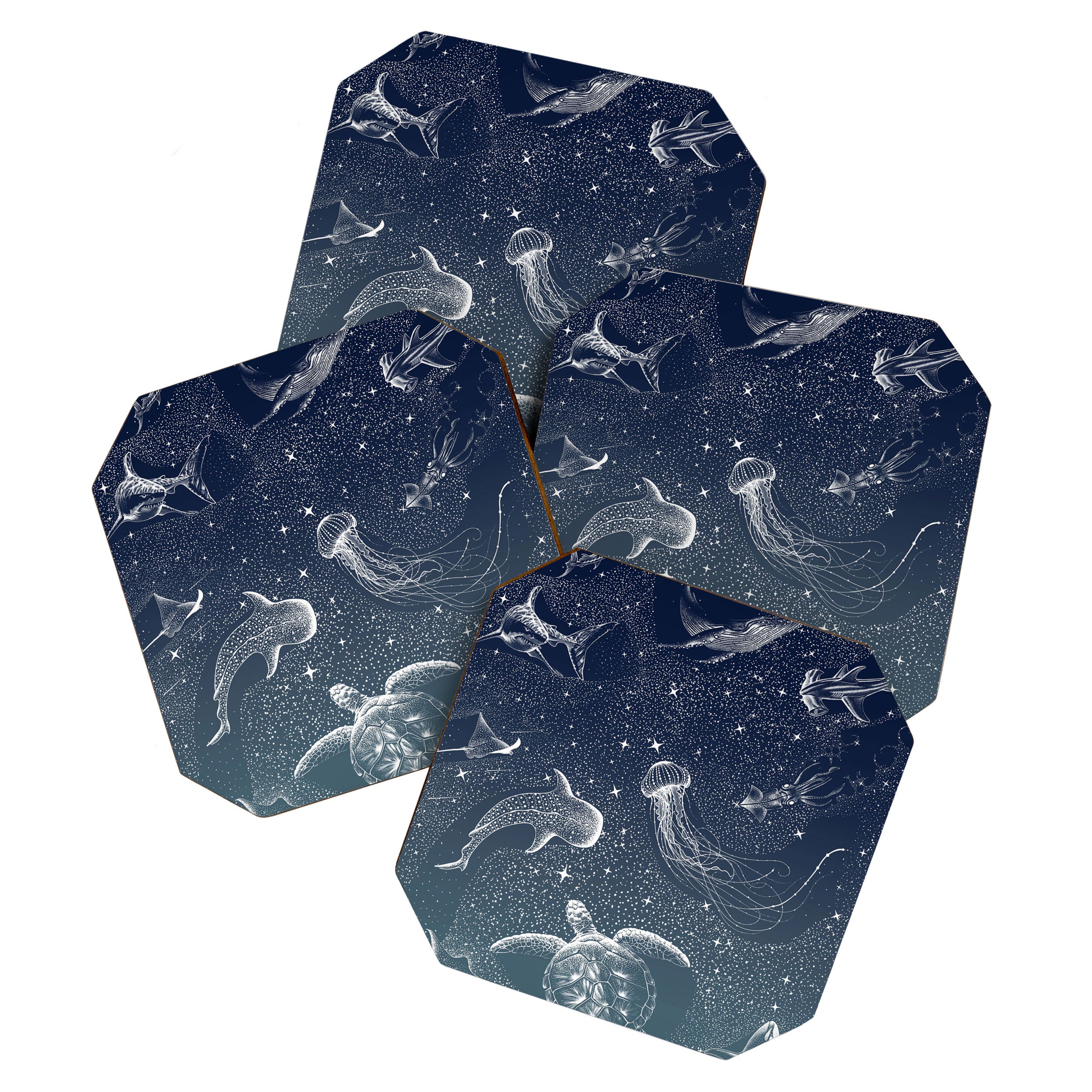 Cosmic Ocean  COLOR GRAD -  turquoise Coaster Gallery Image 1