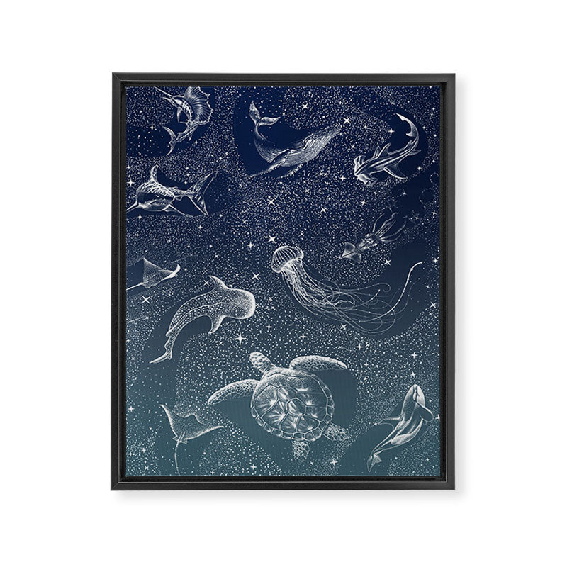 Cosmic Ocean  COLOR GRAD -  turquoise Framed Canvas Print Gallery Image 8