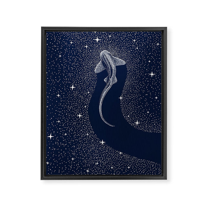 Leopard Shark in Cosmos Framed Canvas Print Gallery Image 1