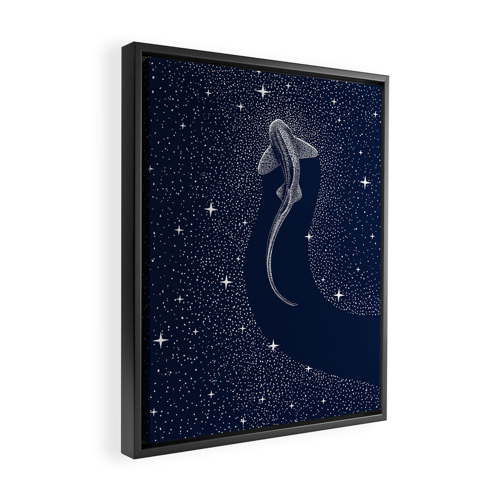 Leopard Shark in Cosmos Framed Canvas Print Gallery Image 2
