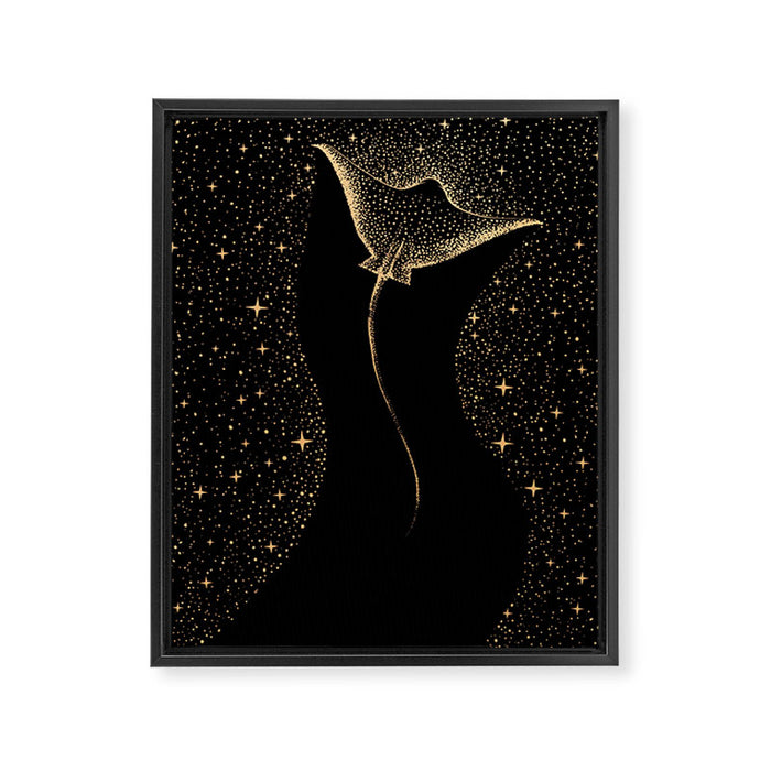 Star Collector Dark GOLD Version Framed Canvas Print Gallery Image 1