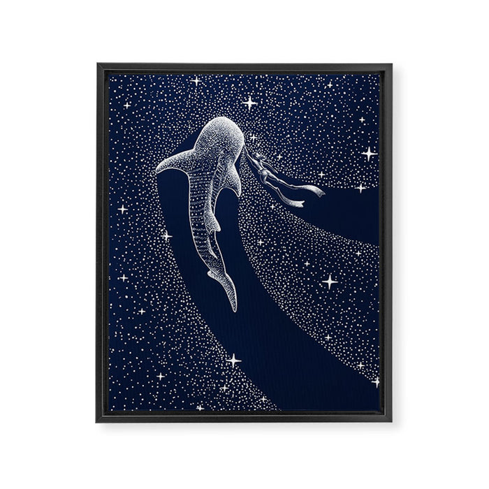 Star Eater And Diver Framed Canvas Print Gallery Image 1