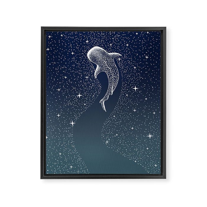 Star Eater COLOR GRAD -  turquoise Framed Canvas Print Gallery Image 1
