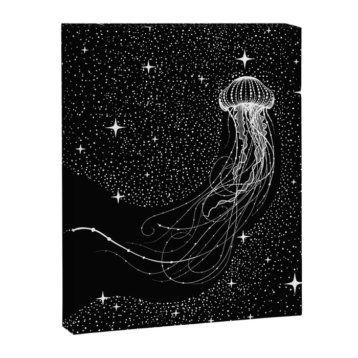 starry jellyfish (Black Version) Canvas Print Gallery Image 1