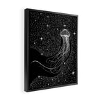 starry jellyfish (Black Version) Framed Canvas Print Gallery Image 2