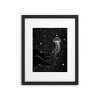 starry jellyfish (Black Version) Framed Art Print Gallery Image 6
