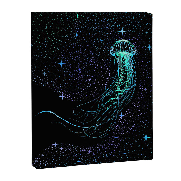 Starry jellyfish - Colored Canvas Print Gallery Image 1