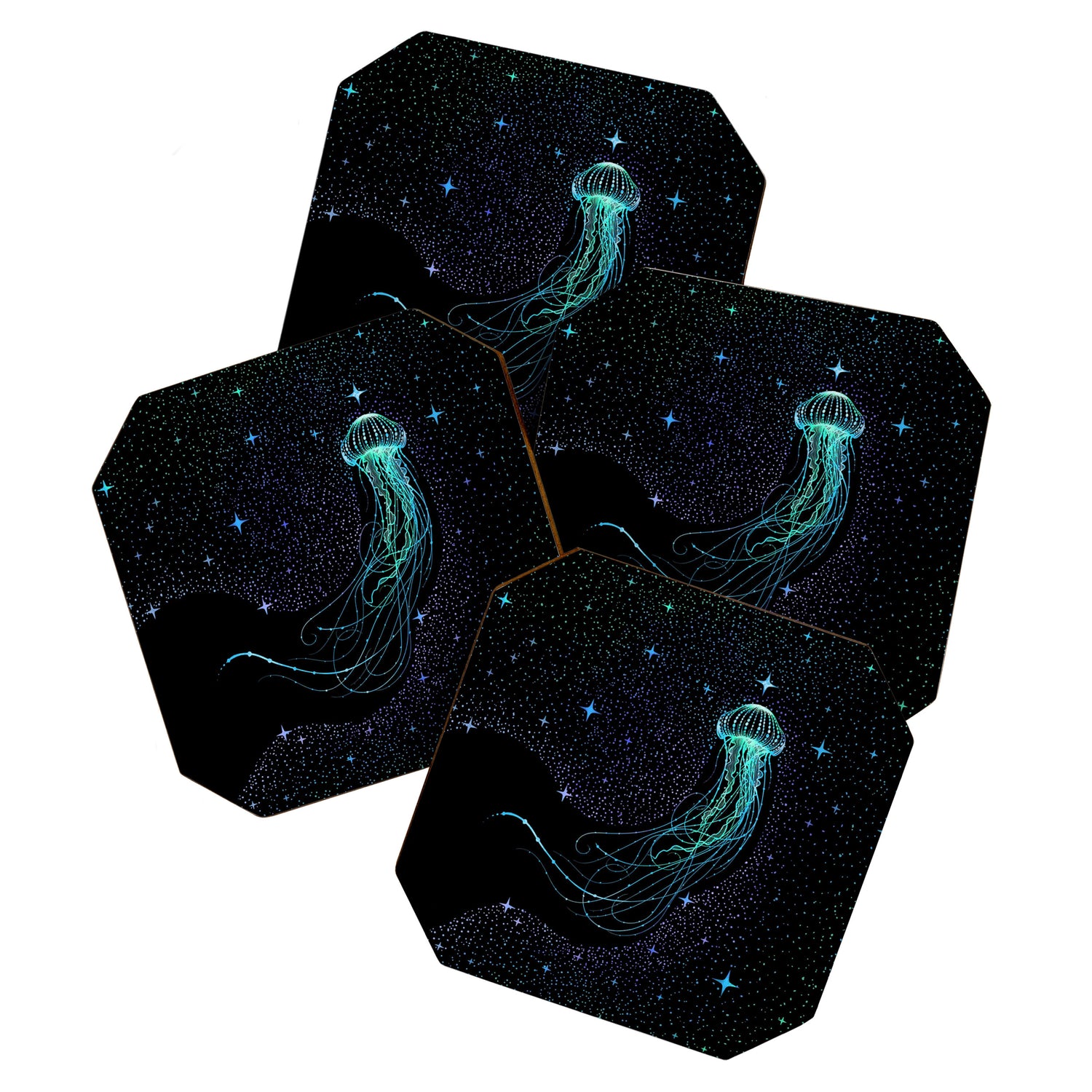 Starry jellyfish - Colored Coaster Gallery Image 1