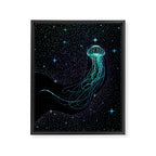 Starry jellyfish - Colored Framed Canvas Print Gallery Image 8
