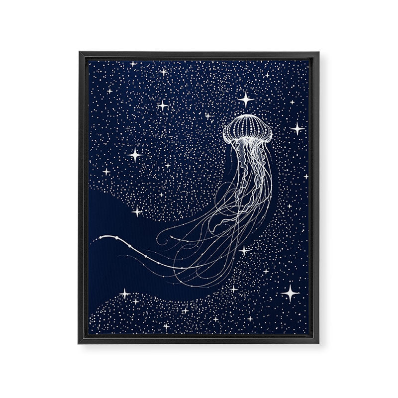 starry jellyfish Framed Canvas Print Gallery Image 8