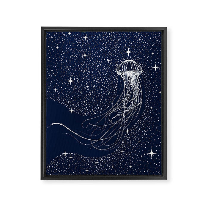 starry jellyfish Framed Canvas Print Gallery Image 1