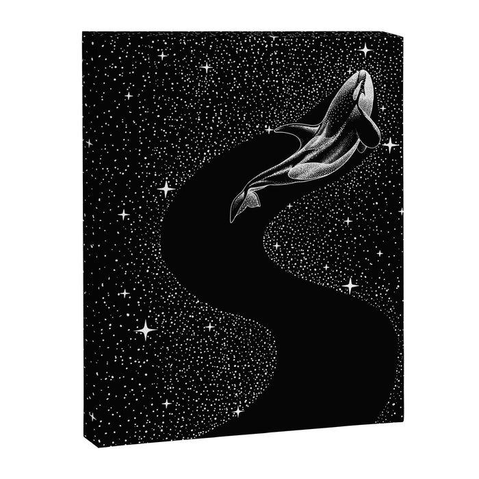 Starry Orca (Black Version) Canvas Print Gallery Image 1