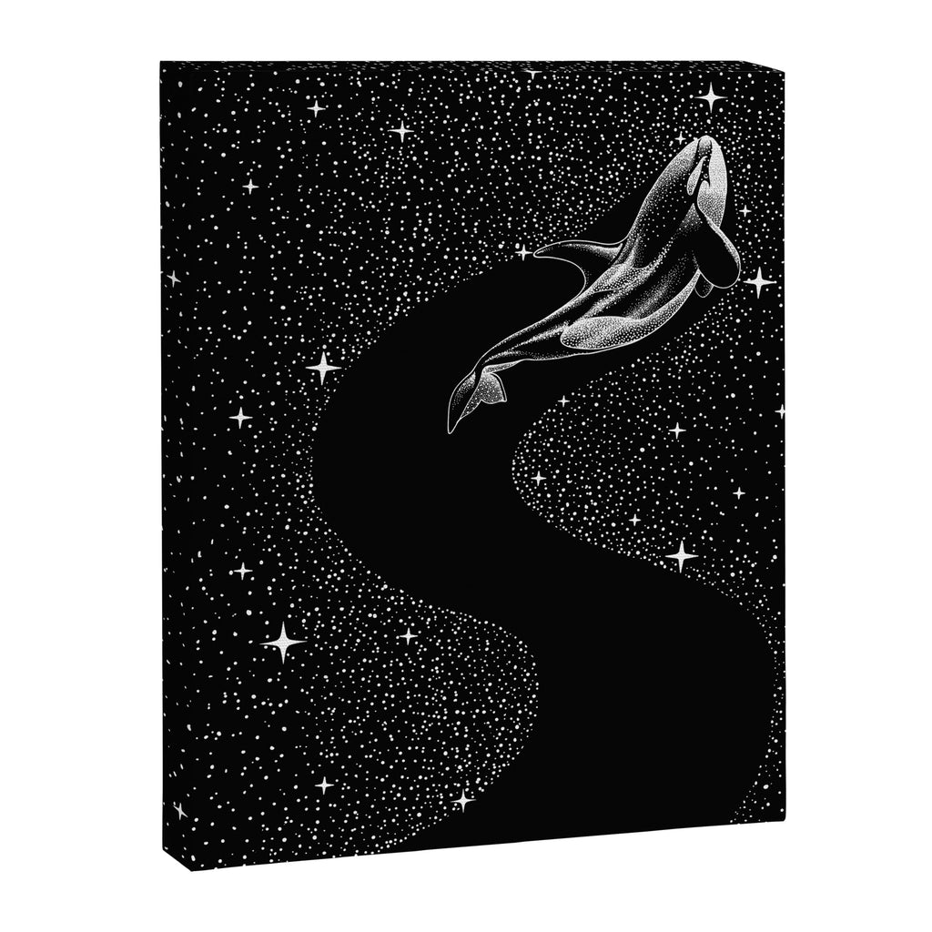 Starry Orca (Black Version) Canvas Print Gallery Image 8