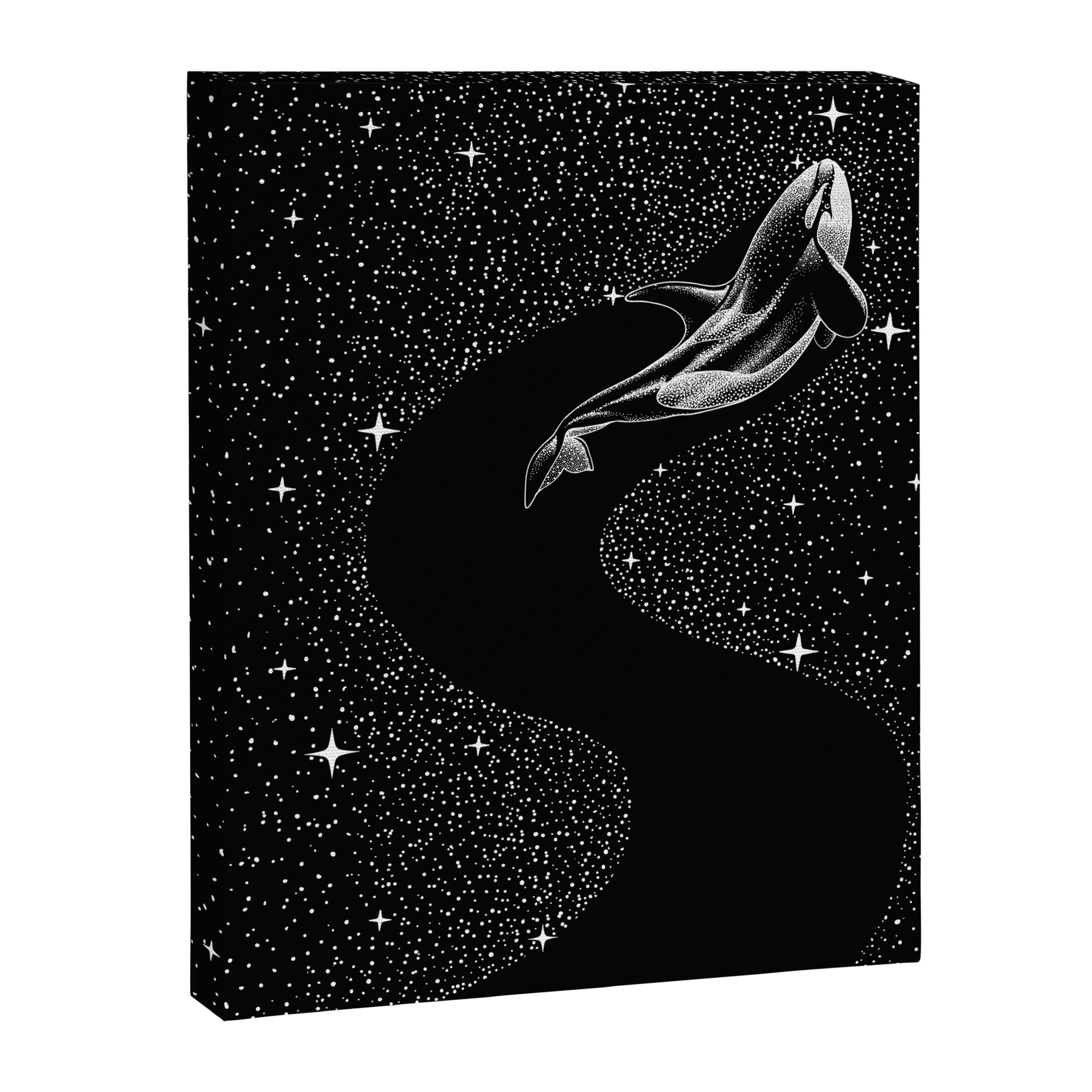 Starry Orca (Black Version) Canvas Print Gallery Image 8