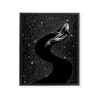Starry Orca (Black Version) Framed Canvas Print Gallery Image 8