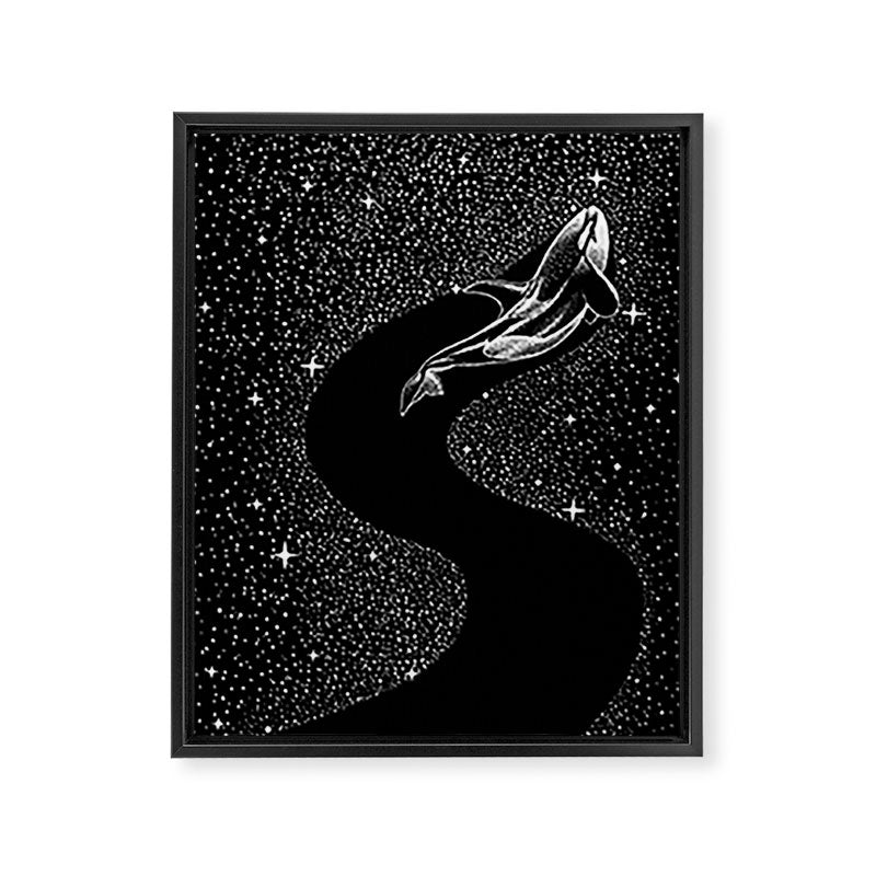 Starry Orca (Black Version) Framed Canvas Print Gallery Image 8