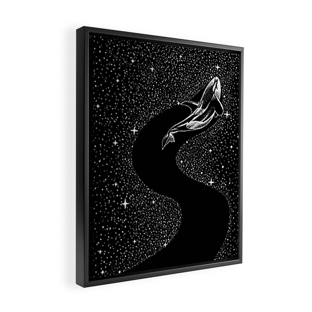 Starry Orca (Black Version) Framed Canvas Print Gallery Image 2