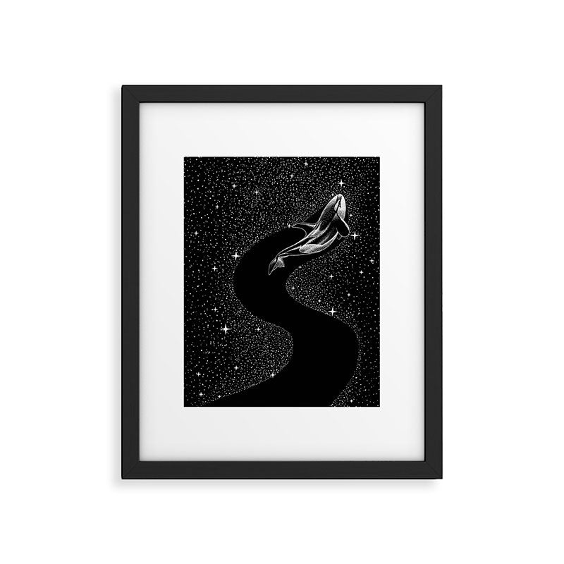 Starry Orca (Black Version) Framed Art Print Gallery Image 6