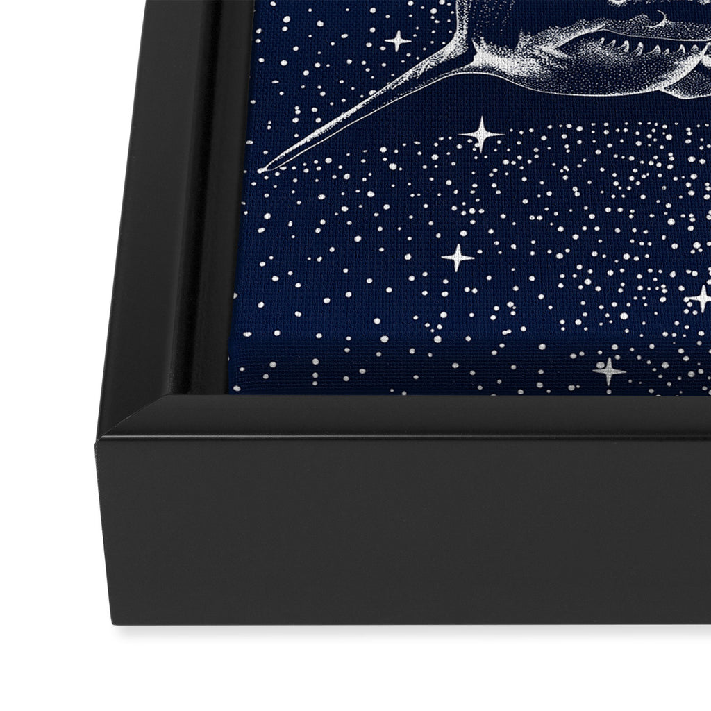 Starry Shark Framed Canvas Print Gallery Image 3