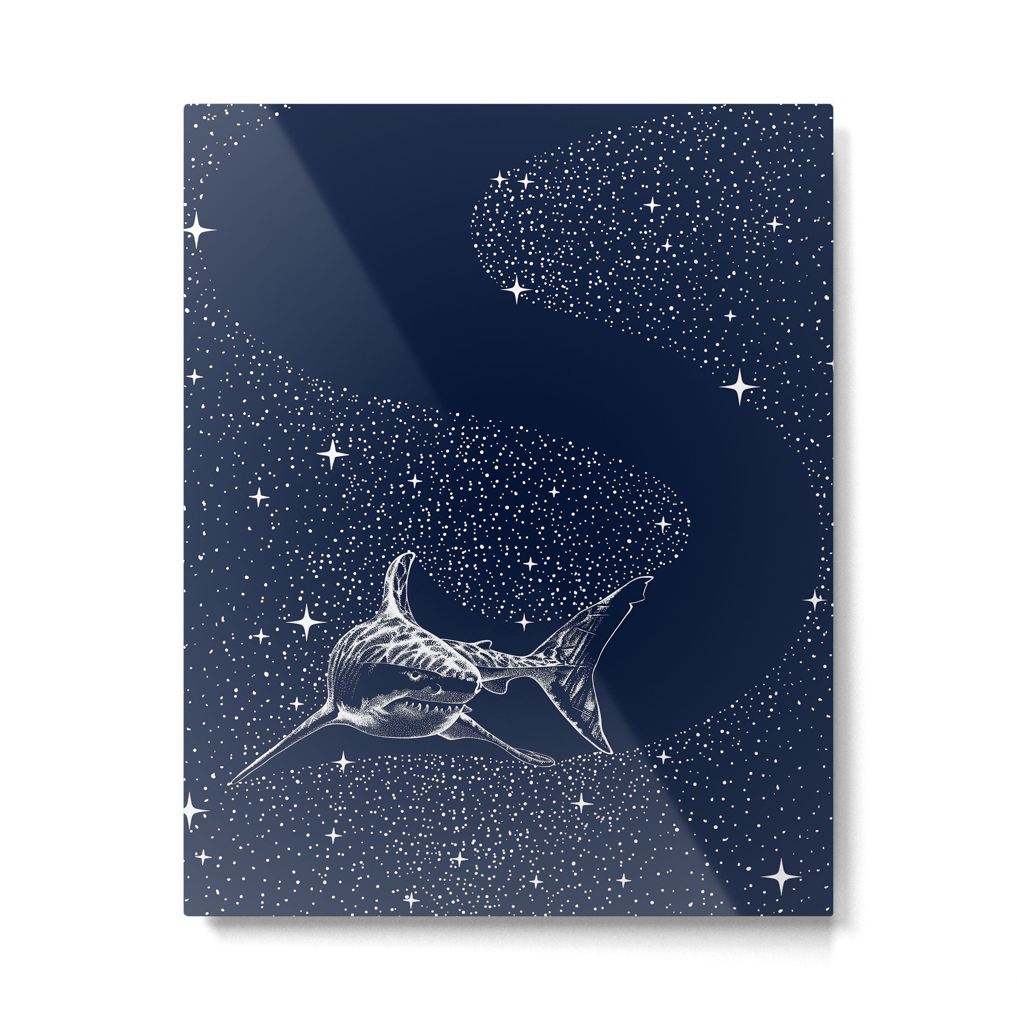 Starry Shark Metal Print Gallery Image 6
