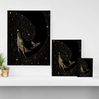 Starry Whale - Dark GOLD Version Canvas Print Gallery Image 3