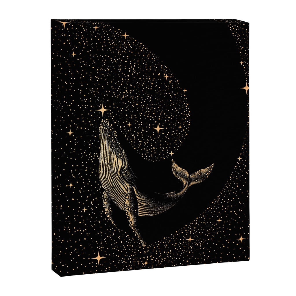 Starry Whale - Dark GOLD Version Canvas Print Gallery Image 3