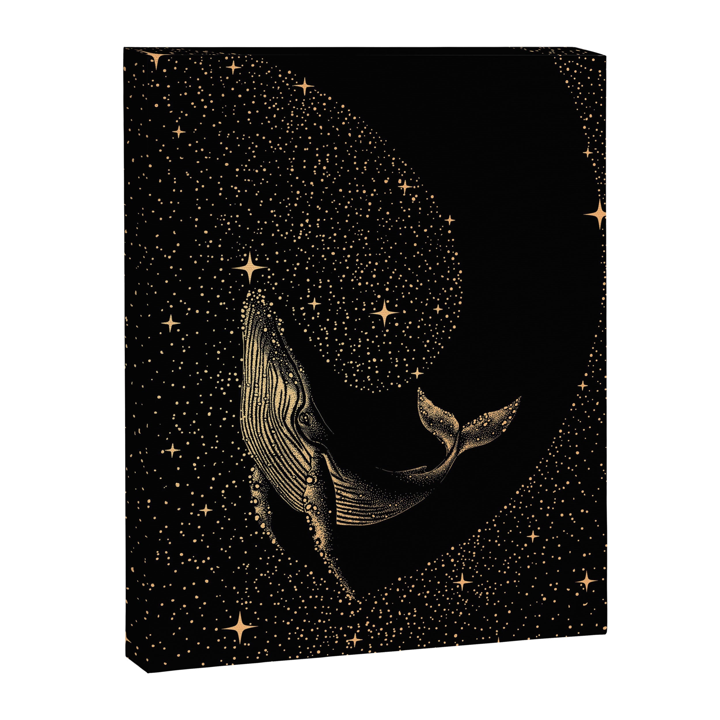 Starry Whale - Dark GOLD Version Canvas Print Gallery Image 8