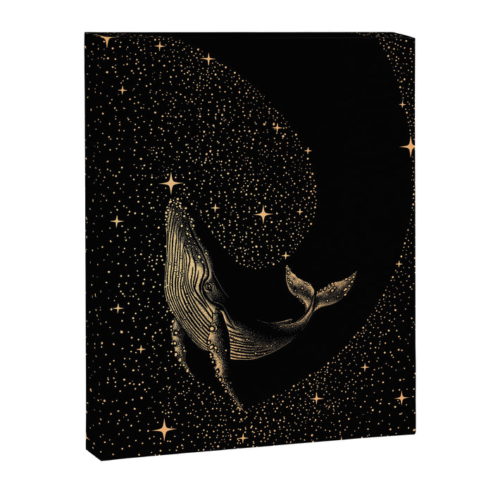 Starry Whale - Dark GOLD Version Canvas Print Gallery Image 1