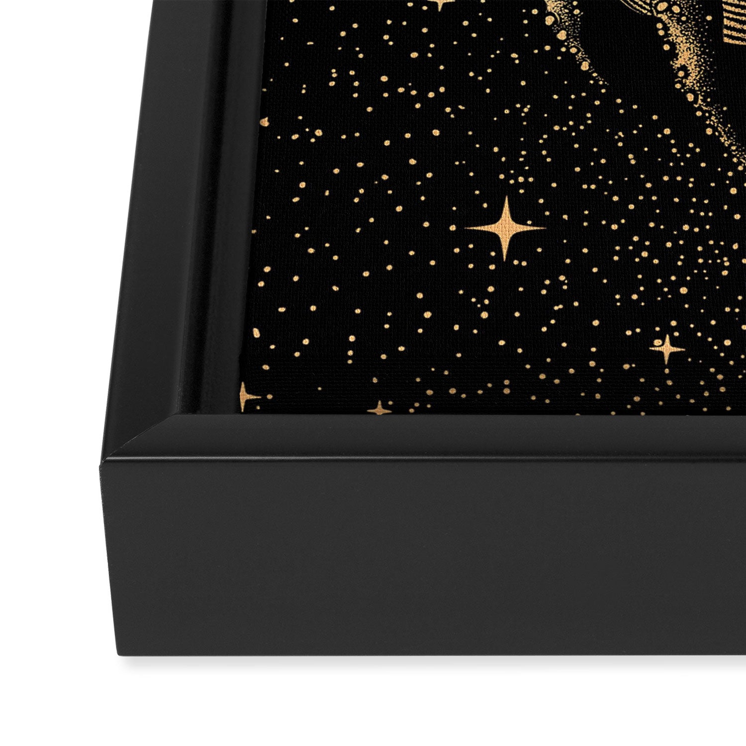 Starry Whale - Dark GOLD Version Framed Canvas Print Gallery Image 3
