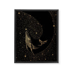 Starry Whale - Dark GOLD Version Framed Canvas Print Gallery Image 8