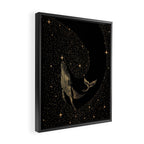 Starry Whale - Dark GOLD Version Framed Canvas Print Gallery Image 2