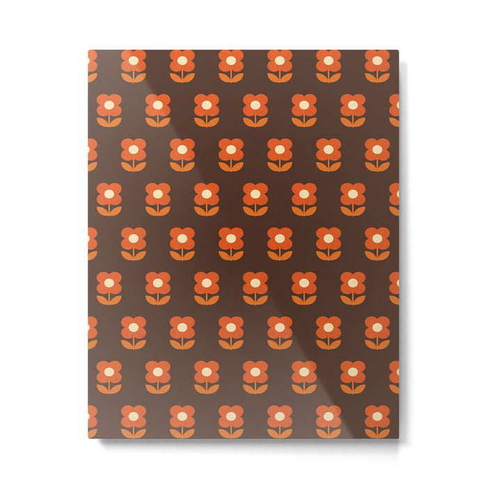 70s Flower Pattern #1 Metal Print Gallery Image 1