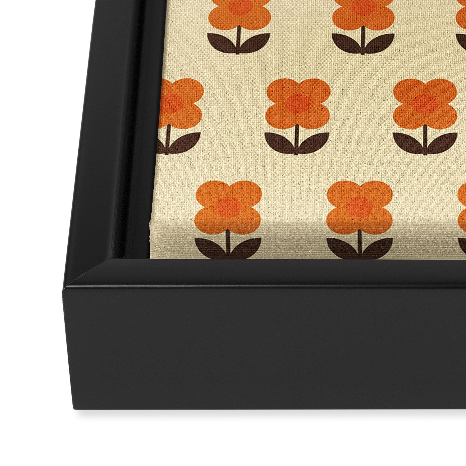 70s Flower Pattern #2 Framed Canvas Print Gallery Image 3