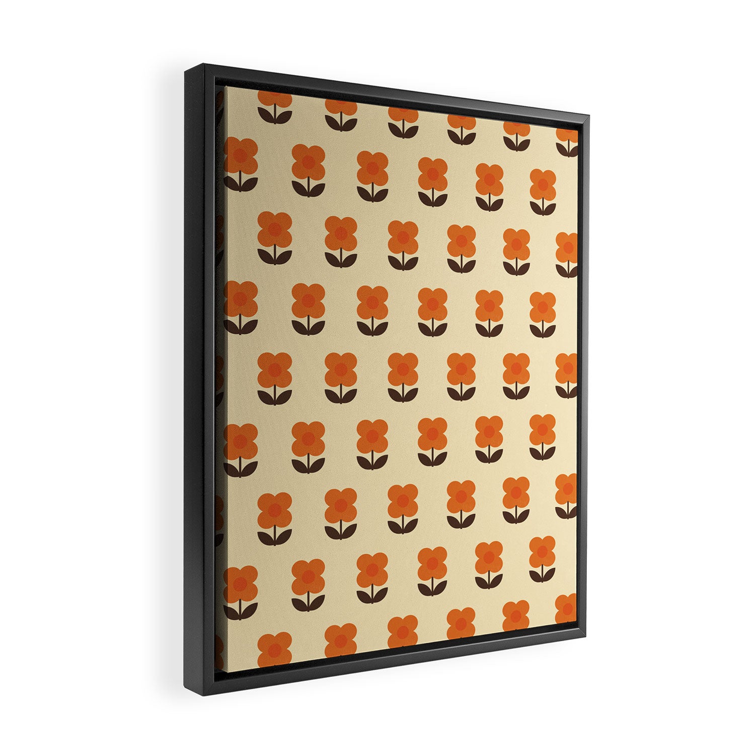 70s Flower Pattern #2 Framed Canvas Print Gallery Image 2