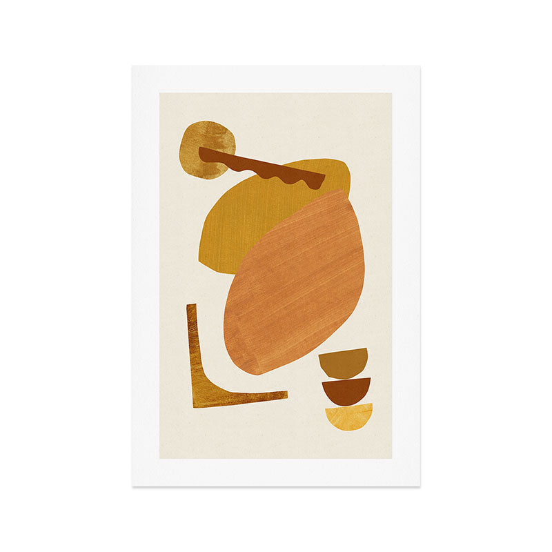 Abstract Collage With Warm Shapes Art Print Gallery Image 1