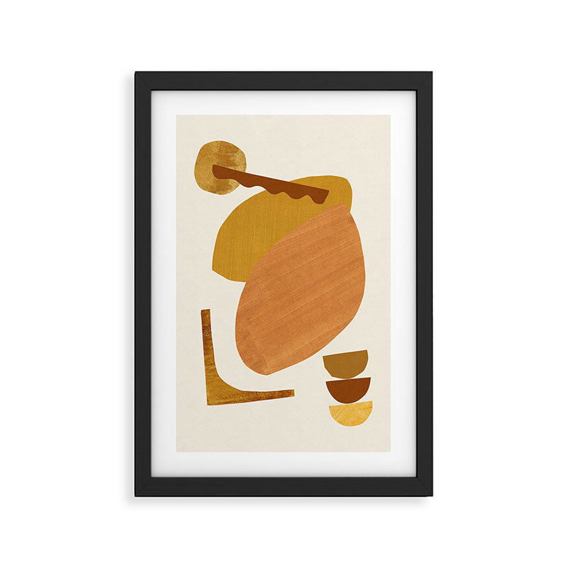 Abstract Collage With Warm Shapes Framed Art Print Gallery Image 2
