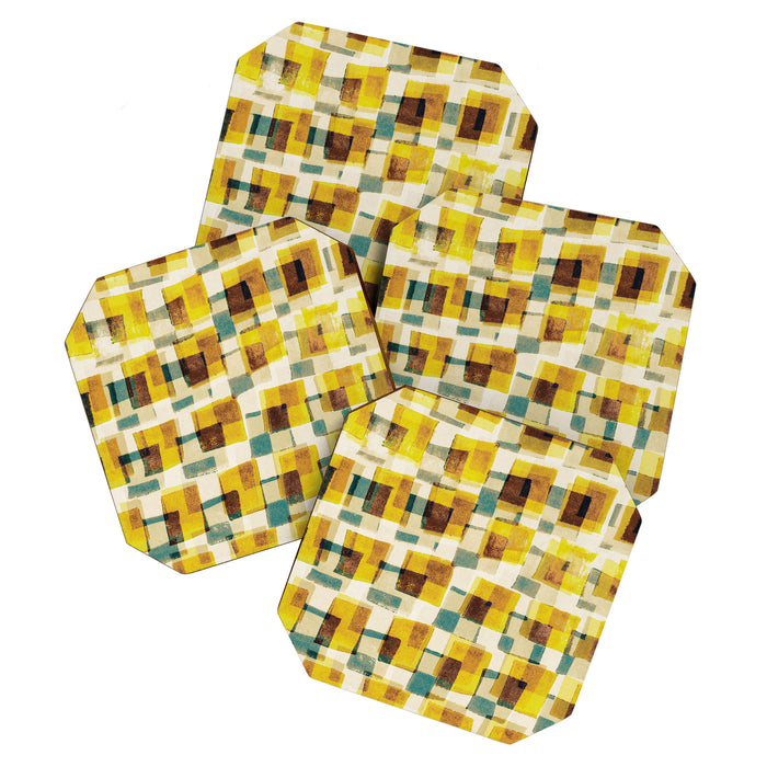 Abstract Linocut Pattern #10 Coaster Gallery Image 1