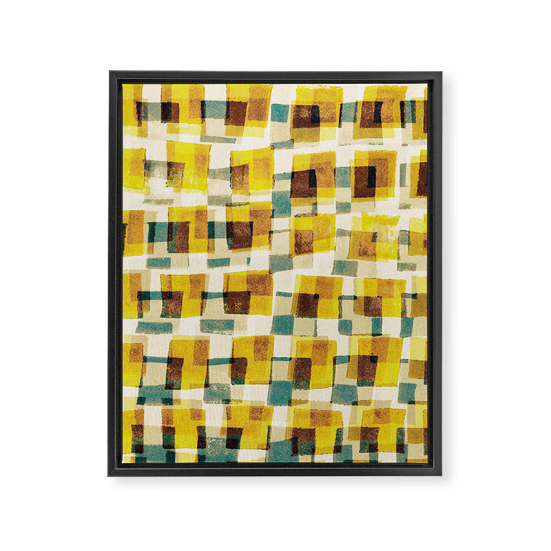 Abstract Linocut Pattern #10 Framed Canvas Print Gallery Image 8