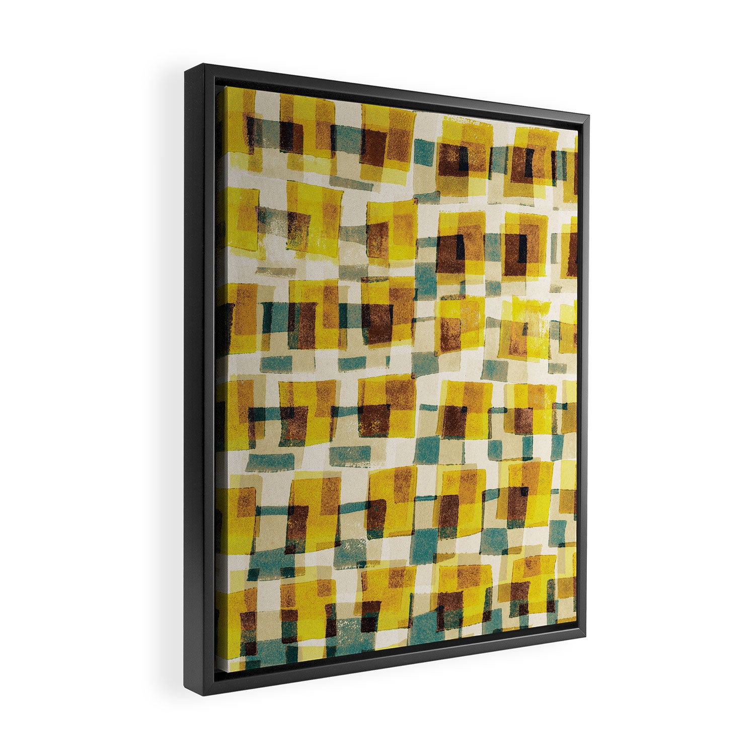 Abstract Linocut Pattern #10 Framed Canvas Print Gallery Image 2