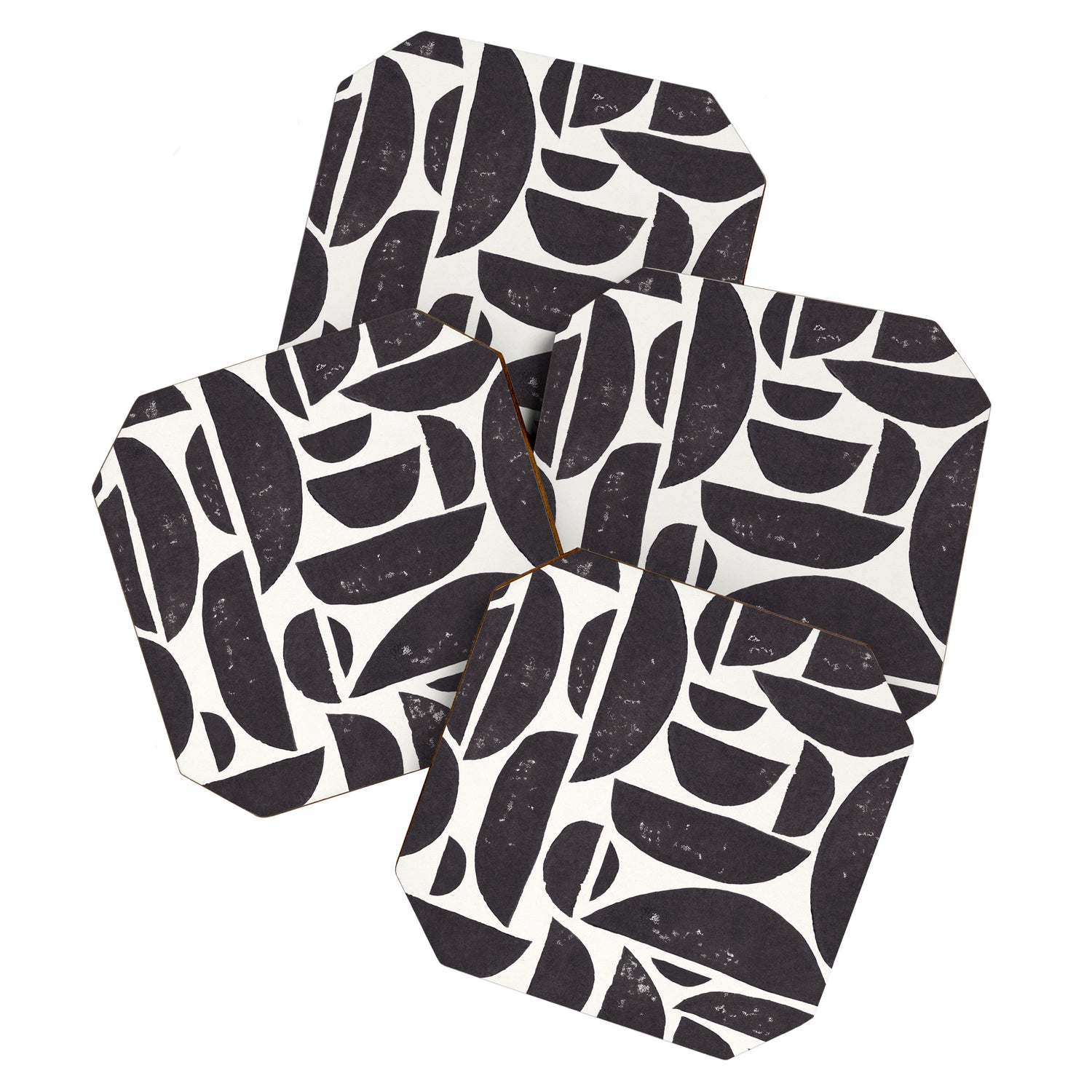 Abstract Linocut Pattern #3 Coaster Gallery Image 1