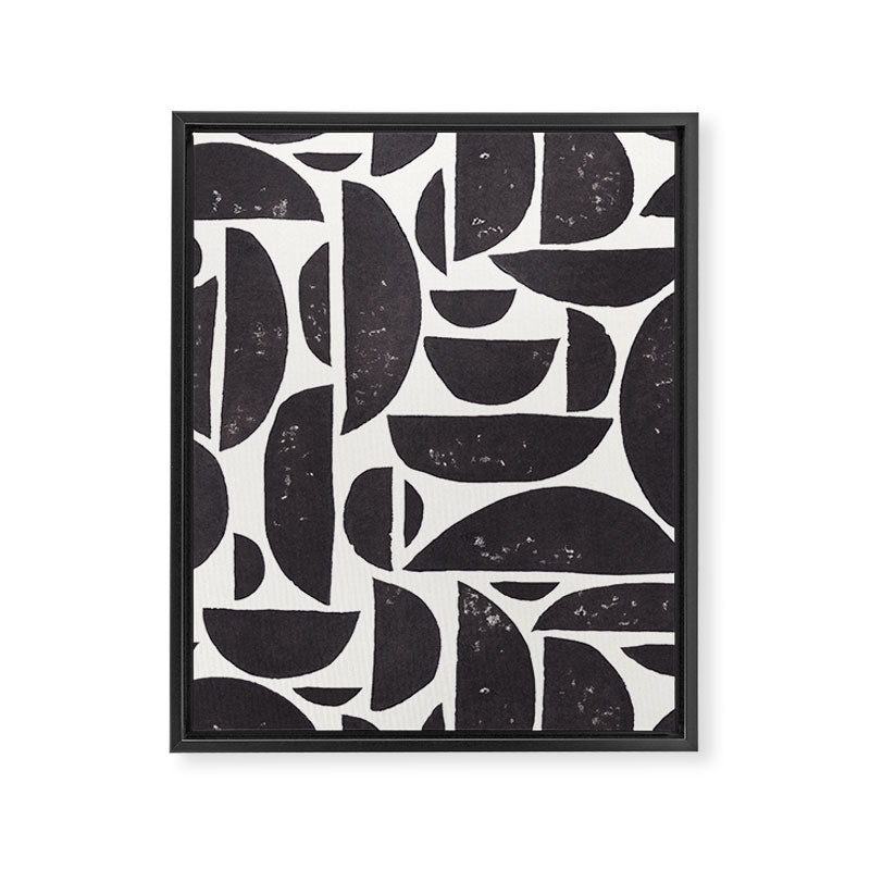 Abstract Linocut Pattern #3 Framed Canvas Print Gallery Image 8