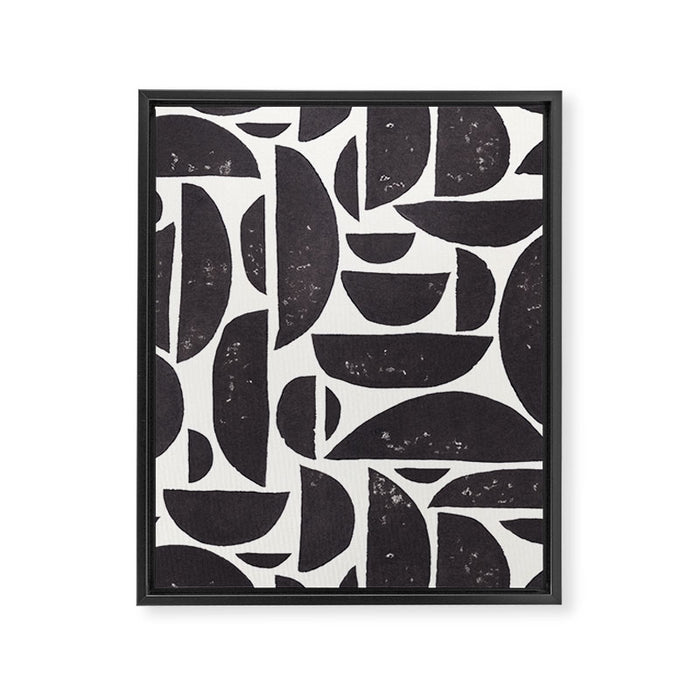 Abstract Linocut Pattern #3 Framed Canvas Print Gallery Image 1