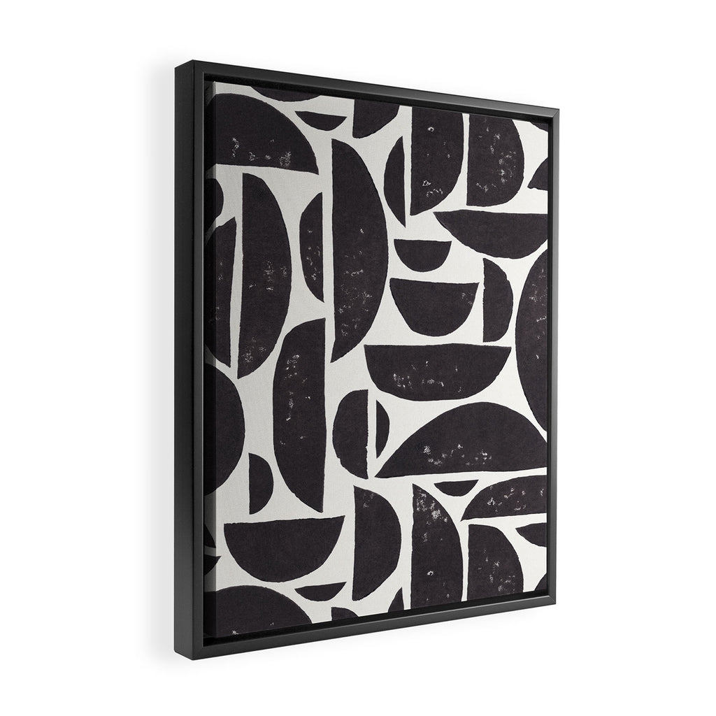 Abstract Linocut Pattern #3 Framed Canvas Print Gallery Image 2