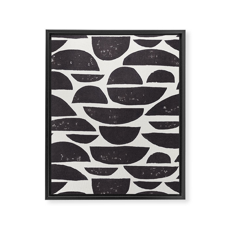 Abstract Linocut Pattern #4 Framed Canvas Print Gallery Image 6
